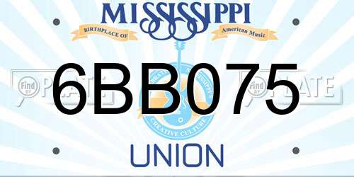 6BB075 Mississippi License Plate