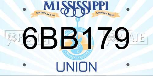6BB179 Mississippi License Plate