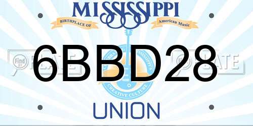 6BBD28 Mississippi License Plate