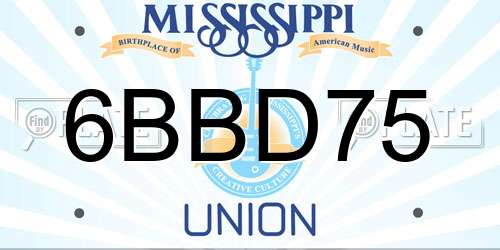 6BBD75 Mississippi License Plate