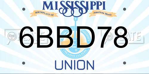 6BBD78 Mississippi License Plate