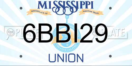 6BBI29 Mississippi License Plate