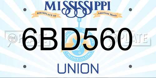6BD560 Mississippi License Plate