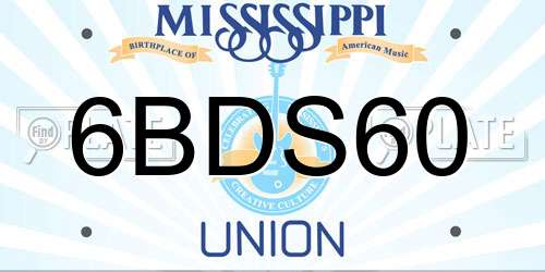 6BDS60 Mississippi License Plate