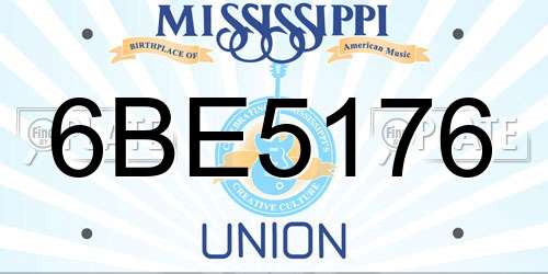 6BE5176 Mississippi License Plate