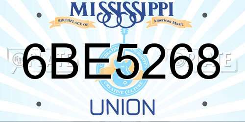 6BE5268 Mississippi License Plate