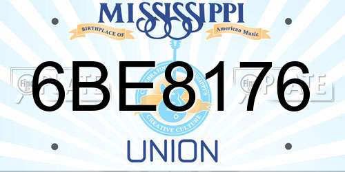 6BE8176 Mississippi License Plate