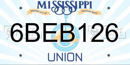 6BEB126 Mississippi License Plate