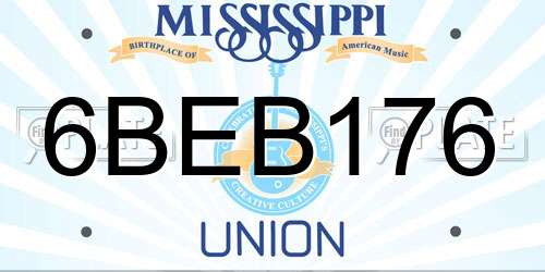 6BEB176 Mississippi License Plate