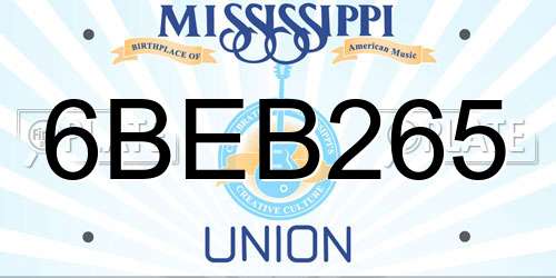 6BEB265 Mississippi License Plate