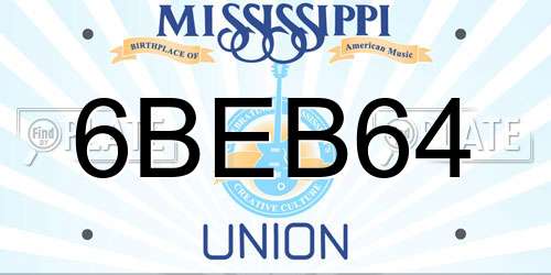6BEB64 Mississippi License Plate
