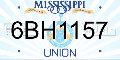 6BH1157 Mississippi License Plate