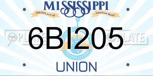 6BI205 Mississippi License Plate