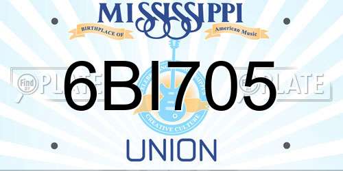 6BI705 Mississippi License Plate