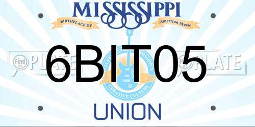 6BIT05 Mississippi License Plate