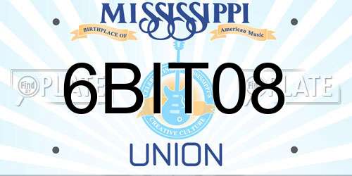 6BIT08 Mississippi License Plate