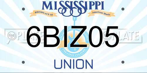 6BIZ05 Mississippi License Plate