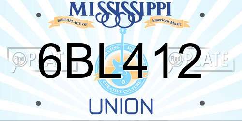 6BL412 Mississippi License Plate