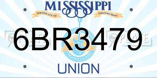 6BR3479 Mississippi License Plate