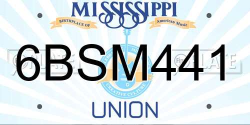 6BSM441 Mississippi License Plate