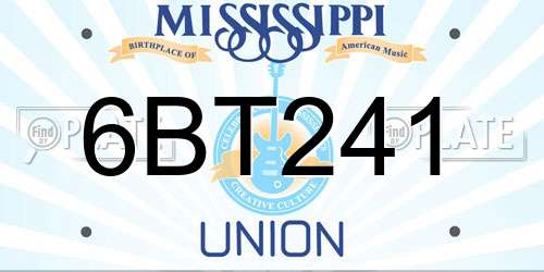 6BT241 Mississippi License Plate