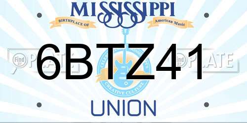 6BTZ41 Mississippi License Plate
