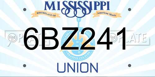 6BZ241 Mississippi License Plate