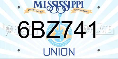 6BZ741 Mississippi License Plate
