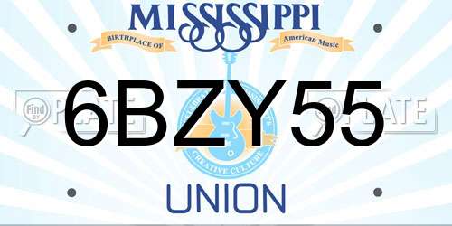 6BZY55 Mississippi License Plate