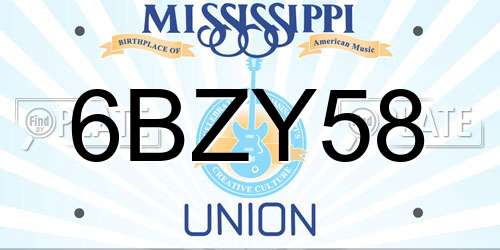 6BZY58 Mississippi License Plate