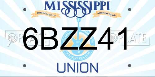 6BZZ41 Mississippi License Plate
