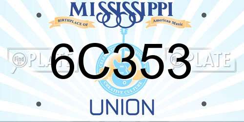 6C353 Mississippi License Plate