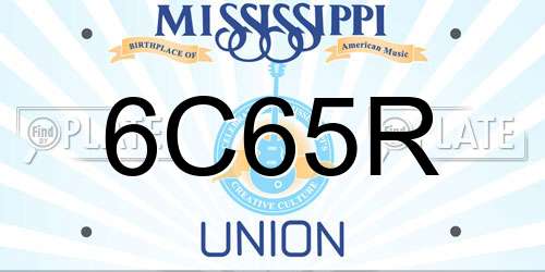 6C65R Mississippi License Plate