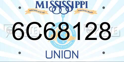 6C68128 Mississippi License Plate