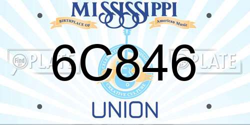 6C846 Mississippi License Plate