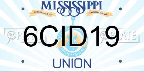 6CID19 Mississippi License Plate