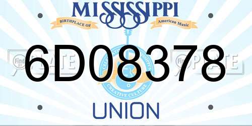 6D08378 Mississippi License Plate