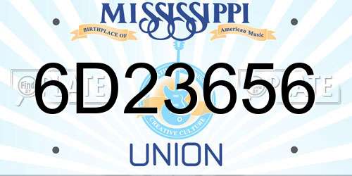 6D23656 Mississippi License Plate