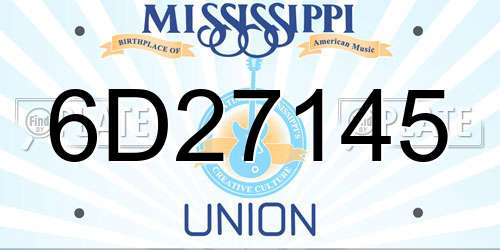 6D27145 Mississippi License Plate