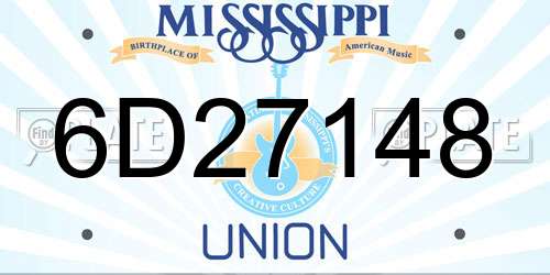 6D27148 Mississippi License Plate