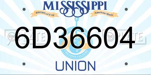 6D36604 Mississippi License Plate