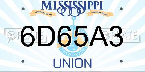 6D65A3 Mississippi License Plate