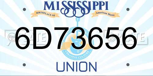 6D73656 Mississippi License Plate