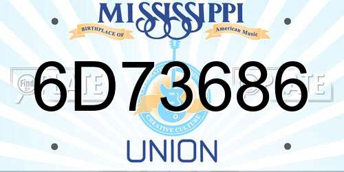 6D73686 Mississippi License Plate