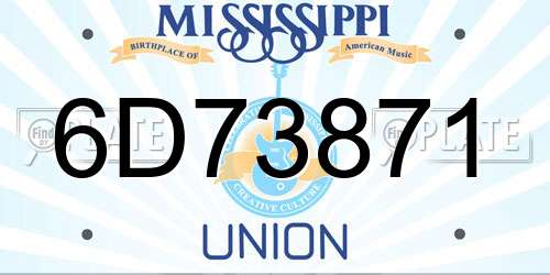 6D73871 Mississippi License Plate