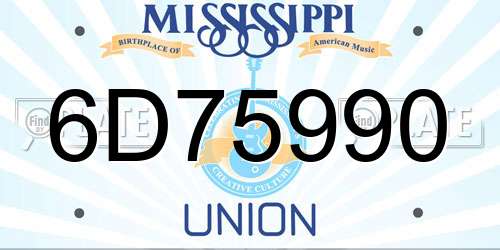 6D75990 Mississippi License Plate