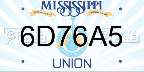 6D76A5 Mississippi License Plate
