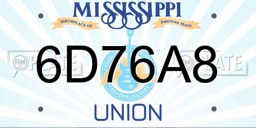 6D76A8 Mississippi License Plate