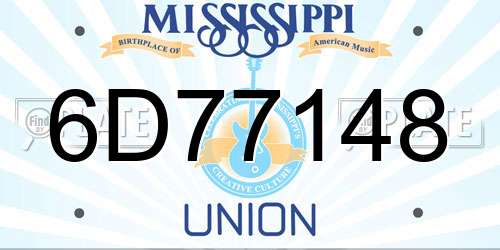 6D77148 Mississippi License Plate