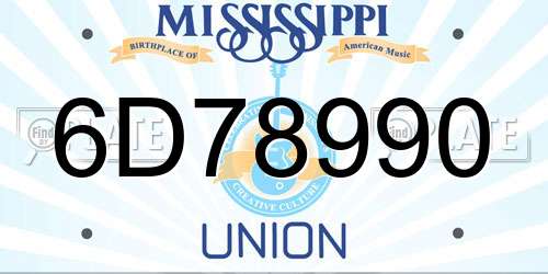 6D78990 Mississippi License Plate